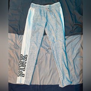 Victoria secret Pink Women’s medium gray and white sweatpants